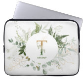 Monogram T Elegant Greenerity Laptop Sleeve (Vorderseite)