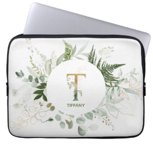 Monogram T Elegant Greenerity Laptop Sleeve
