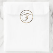 Monogram T Imitate Bronze Runder Aufkleber (Tasche)