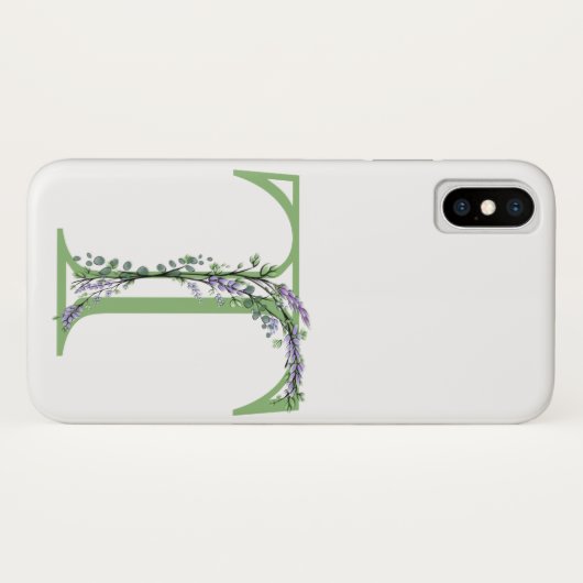 Monogram T Lavendel Eucalyptus Case-Mate iPhone Hülle (Rückseite (Horizontal))