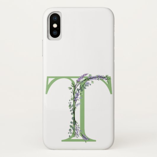 Monogram T Lavendel Eucalyptus Case-Mate iPhone Hülle (Rückseite)