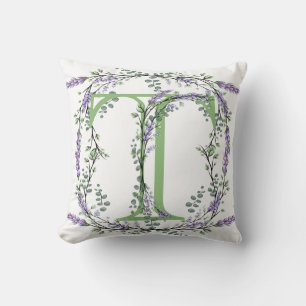 Monogram T Lavendel Eucalyptus Kissen
