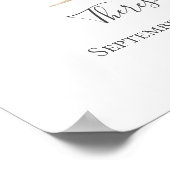 Monogram T Pink White Floral Gold Letter Kinderzim Poster (Ecke)