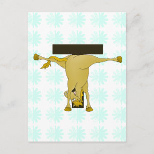 Monogram T Pony Horse Personalisiert Postkarte