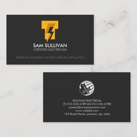 Monogram T Visitenkarte (Vorne/Hinten)