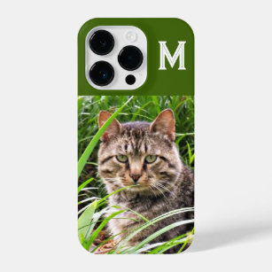 Monogram Tabby Cat Foto Phone Case iPhone 14 Pro Hülle