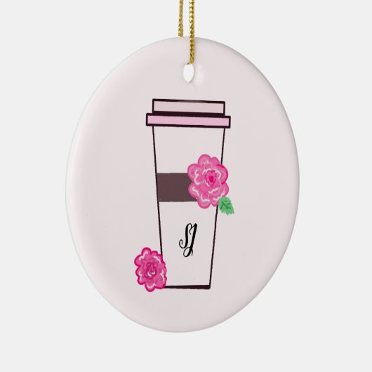 Monogram Tall Coffee Beverage Keramik Ornament (Rechts)