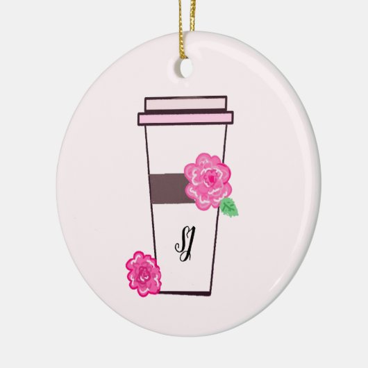 Monogram Tall Coffee Beverage Keramik Ornament (Links)