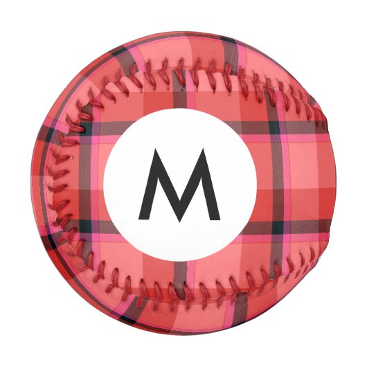 Monogram Tartan Design Baseball (Vorderseite Links)