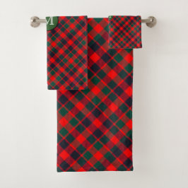 Monogram Tartan Kariert Christmas, Holiday, Scott Badhandtuch Set