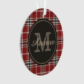 Monogram Tartan Kariert Custom Holiday Template Or Ornament (Vorderseite)