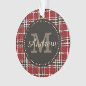 Monogram Tartan Kariert Custom Holiday Template Or Ornament (Vorderseite)
