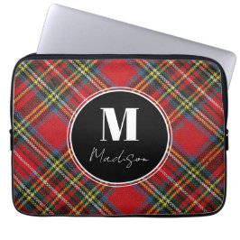 Monogram Tartan Kariert Name Laptop Sleeve