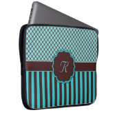Monogram Tartan LT Aquamarin-Choc Notebook-Sieb 15 Laptopschutzhülle (Vorne Rechts)
