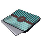 Monogram Tartan LT Aquamarin-Choc Notebook-Sieb 15 Laptopschutzhülle (Vorne Knopf)