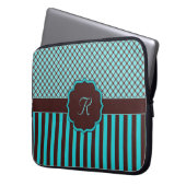 Monogram Tartan LT Aquamarin-Choc Notebook-Sieb 15 Laptopschutzhülle (Vorderseite Links)