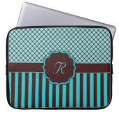Monogram Tartan LT Aquamarin-Choc Notebook-Sieb 15 Laptopschutzhülle (Vorderseite)