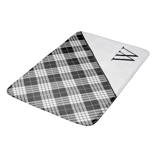 Monogram Tartan Plaid  Badematte (Schrägansicht)
