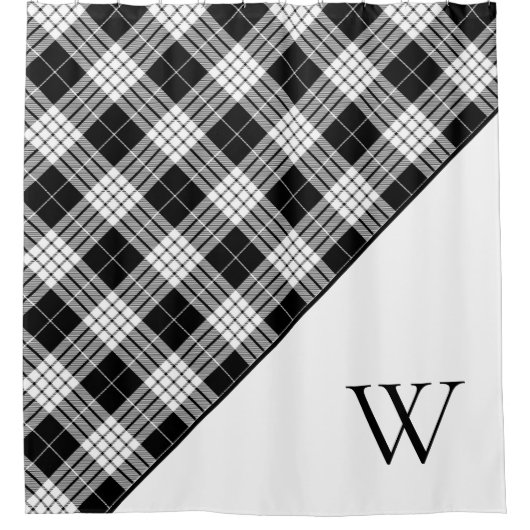 Monogram Tartan Plaid Duschvorhang (Vorderseite)