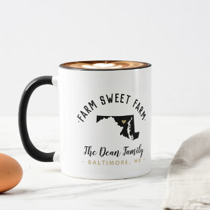 Monogram-Tasse der Maryland Farm Sweet Farm Family Tasse
