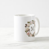 Monogram-Tasse für Vintage französische Rose Kaffeetasse (VorderseiteRechts)