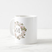 Monogram-Tasse für Vintage französische Rose Kaffeetasse (Vorderseite Links)
