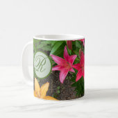 Monogram-Tasse Sommerliche Blume Kaffeetasse (Vorderseite Links)
