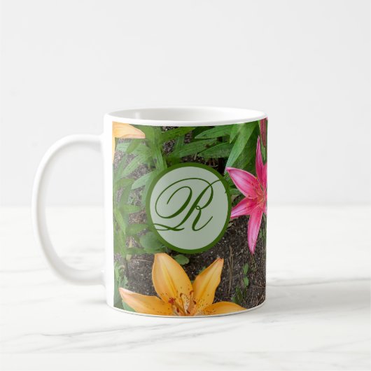 Monogram-Tasse Sommerliche Blume Kaffeetasse (Links)