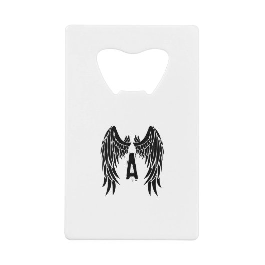 Monogram Tattoo Angel Wing Geldbeutel Flaschenöffner (Vorderseite)