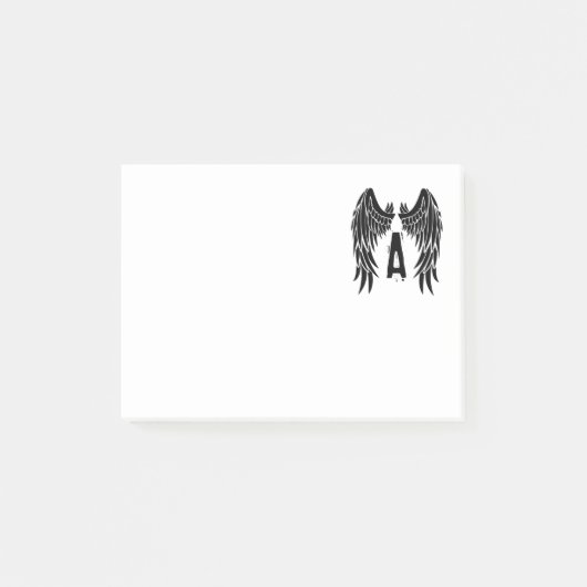 Monogram Tattoo Angel Wing Post-it Klebezettel (Vorderseite)