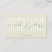 Monogram TATTOO ARTIST modern script Visitenkarte (Vorderseite)