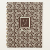 Monogram Taupe Brown Leaf Planer (Vorderseite)