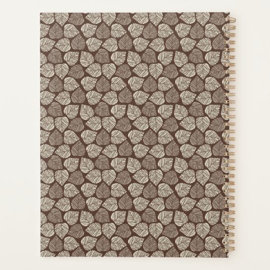 Monogram Taupe Brown Leaf Planer (Rückseite)