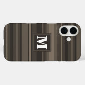 Monogram Taupe Case-Mate iPhone Hülle (Rückseite (Horizontal))