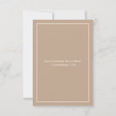 Monogram Taupe Cream Christian Wedding RSVP Card (Rückseite)
