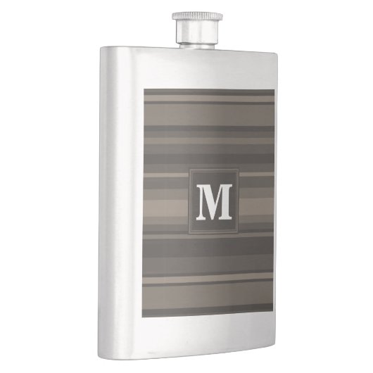 Monogram Taupe Flachmann (Rechts)