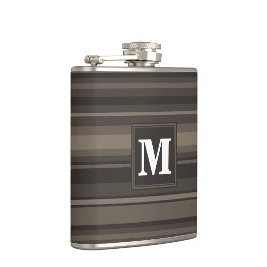 Monogram Taupe Flachmann (Rechts)