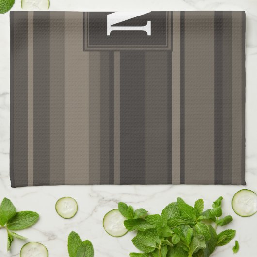 Monogram Taupe Geschirrtuch (Gefaltet)