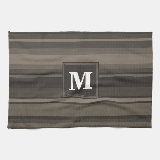 Monogram Taupe Geschirrtuch (Horizontal)