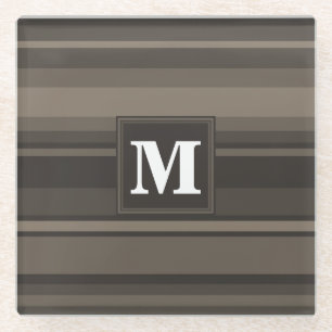 Monogram Taupe Glasuntersetzer