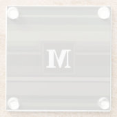 Monogram Taupe Glasuntersetzer (Rückseite)