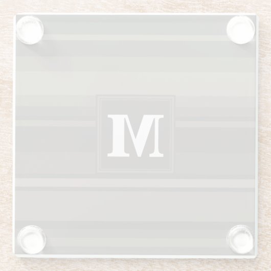 Monogram Taupe Glasuntersetzer (Rückseite)
