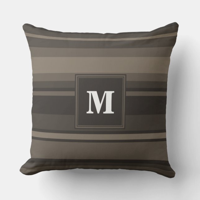 Monogram Taupe Kissen (Vorderseite)