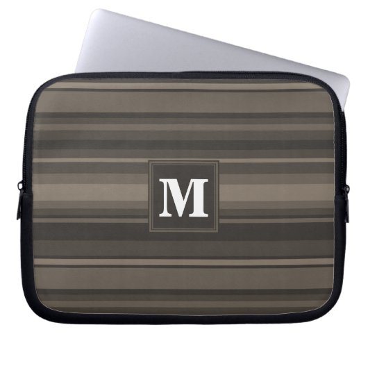 Monogram Taupe Laptopschutzhülle (Vorderseite)