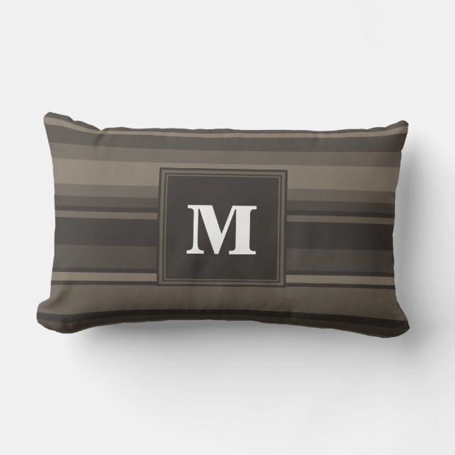 Monogram Taupe Lendenkissen (Vorderseite)