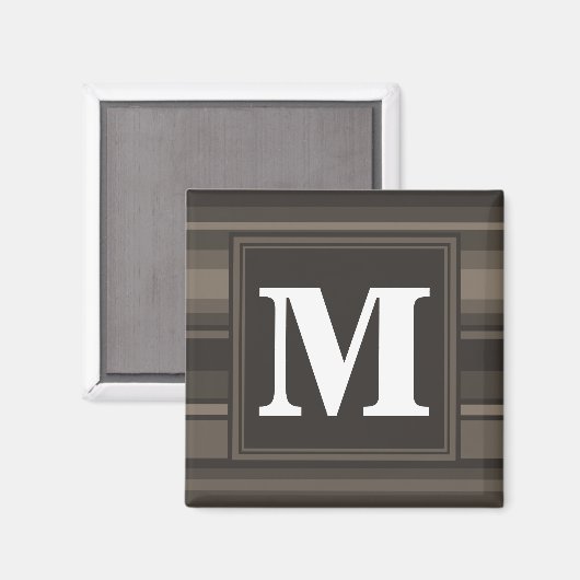 Monogram Taupe Magnet (Vorderseite/Rückseite)