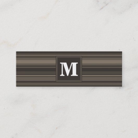 Monogram Taupe Mini Visitenkarte (Vorderseite)