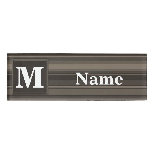 Monogram Taupe Namenschild (Vorderseite)
