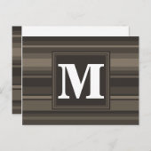 Monogram Taupe Postkarte (Vorne/Hinten)
