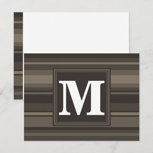 Monogram Taupe Postkarte (Vorne/Hinten)